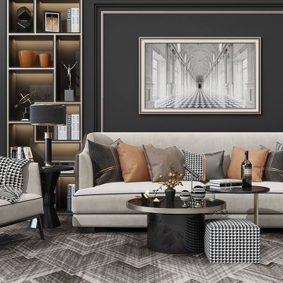 简欧式轻奢沙发茶几休闲椅