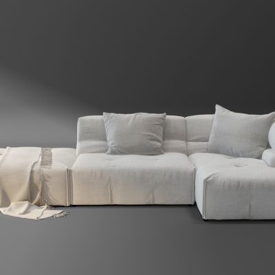 现代转角布艺沙发