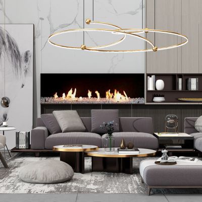 现代沙发茶几休闲椅吊灯