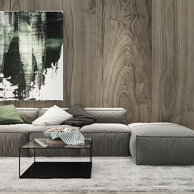 北欧现代沙发茶几组合