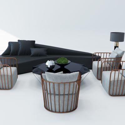 现代沙休闲发茶几休闲沙发椅子