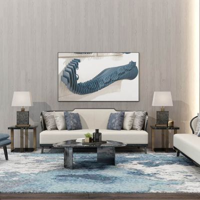 新中式沙发茶几单椅子台灯边几