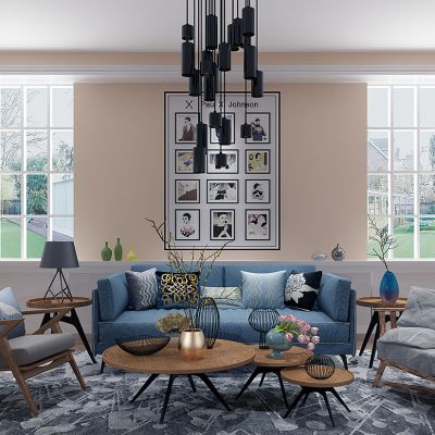 北欧风格沙发椅子茶几组合