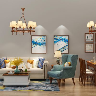 美式欧式沙发茶几餐桌椅铁艺吊灯