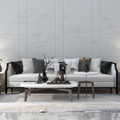 新中式多人布艺沙发