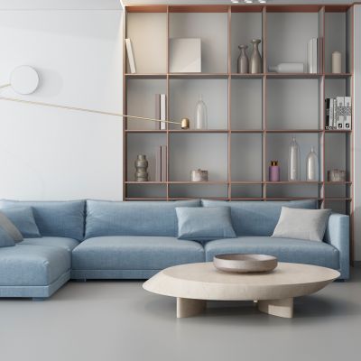 现代北欧转角沙发茶几装饰柜书柜