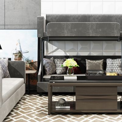 现代上下床沙发上下铺