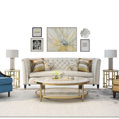 欧式简约沙发茶几组合