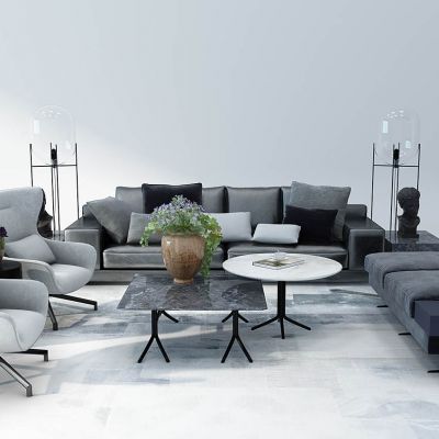 现代沙发茶几休闲椅花瓶