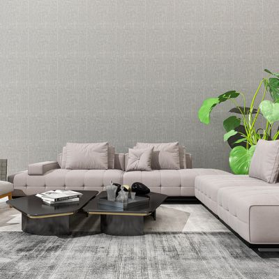 现代转角沙发茶几藤编编织椅子