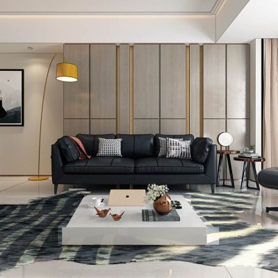 现代双人沙发单人沙发茶几组合