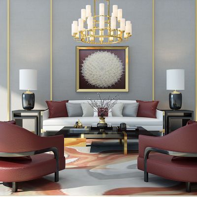 新古典新中式沙发茶几