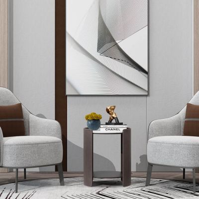 现代布艺沙发休闲椅子边几