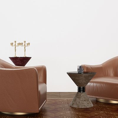 现代休闲沙发边几组合