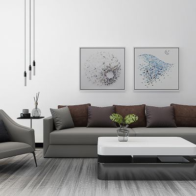 现代沙发茶几台灯边几