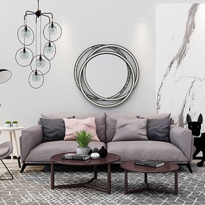 北欧休闲沙发茶几椅子落地灯吊灯