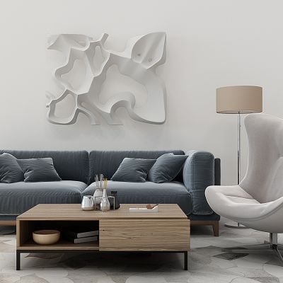 北欧沙发茶几立体画组合