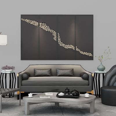 新中式沙发茶几组合