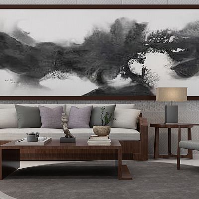 新中式沙发茶几椅子摆台