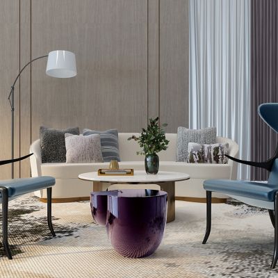 现代轻奢简欧式休息区沙发茶几休闲椅