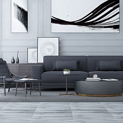 高级灰现代沙发休闲躺椅