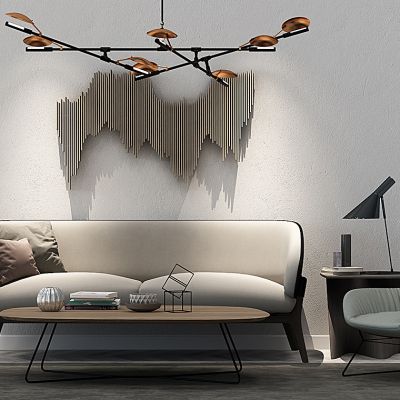 北欧沙发吊灯组合