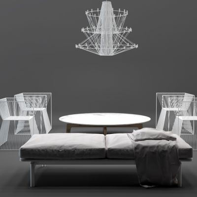 现代沙发现代铁艺椅子塌