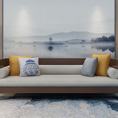 新中式沙发边几组合