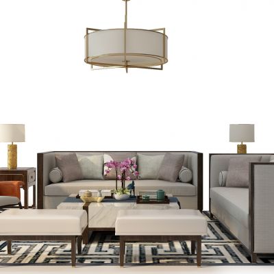 新中式沙发茶几