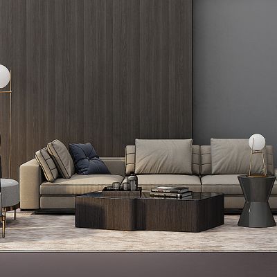 现代沙发茶几落地组合