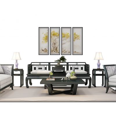 新中式罗汉床沙发组合