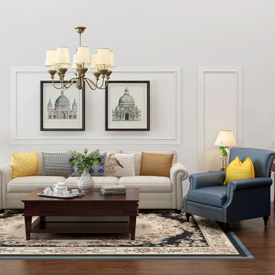 美式沙发茶几餐桌椅风扇灯