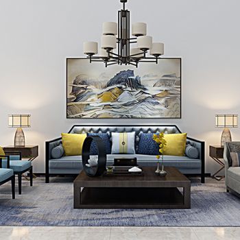 新中式沙发茶几躺椅贵妃椅