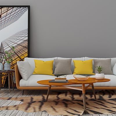 北欧沙发茶几装饰画