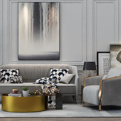 现代轻奢沙发茶几组合