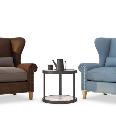 美式简约单人沙发茶几边几组合