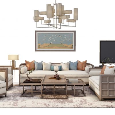 现代中式沙发组合