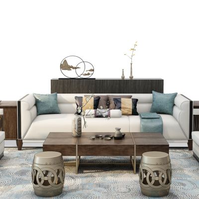 中式沙发茶几组合