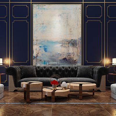 新古典沙发茶几组合