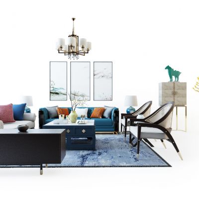 中式沙发组合电视柜