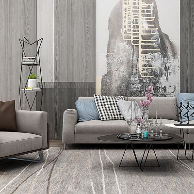 现代布艺沙发茶几组合