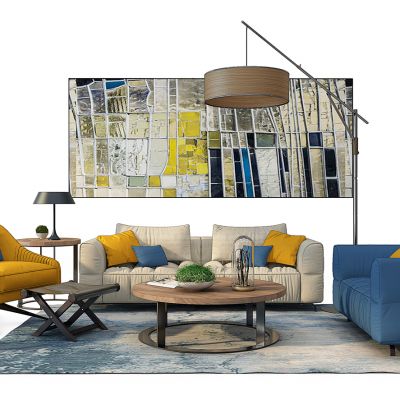 现代沙发茶几组合