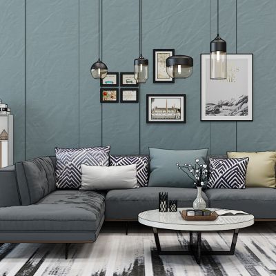 北欧沙发茶几装饰柜3D模型