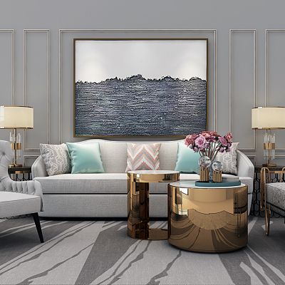 简欧式沙发茶几踏椅子