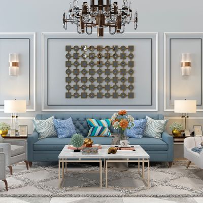 美式沙发茶几装饰镜子