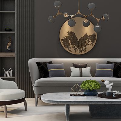 现代轻奢沙发茶几组合