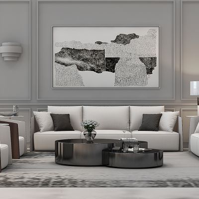 现代宾利沙发茶几台灯组合