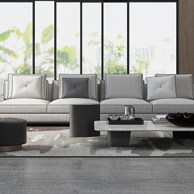 现代沙发茶几壁炉