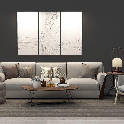 现代沙发落地灯台灯组合