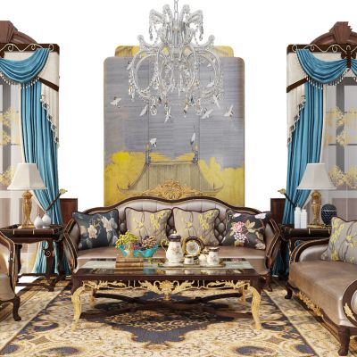 欧式客厅沙发窗帘